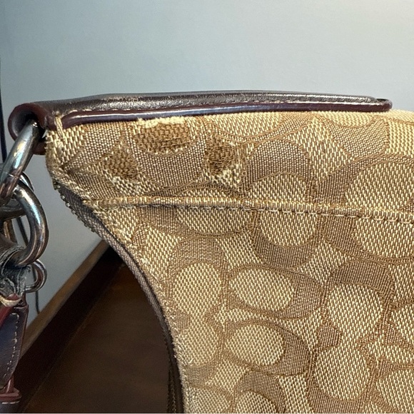 Coach Outline Signature East West Celeste Convertible Hobo Brown, With Wear P - Picture 10 of 16